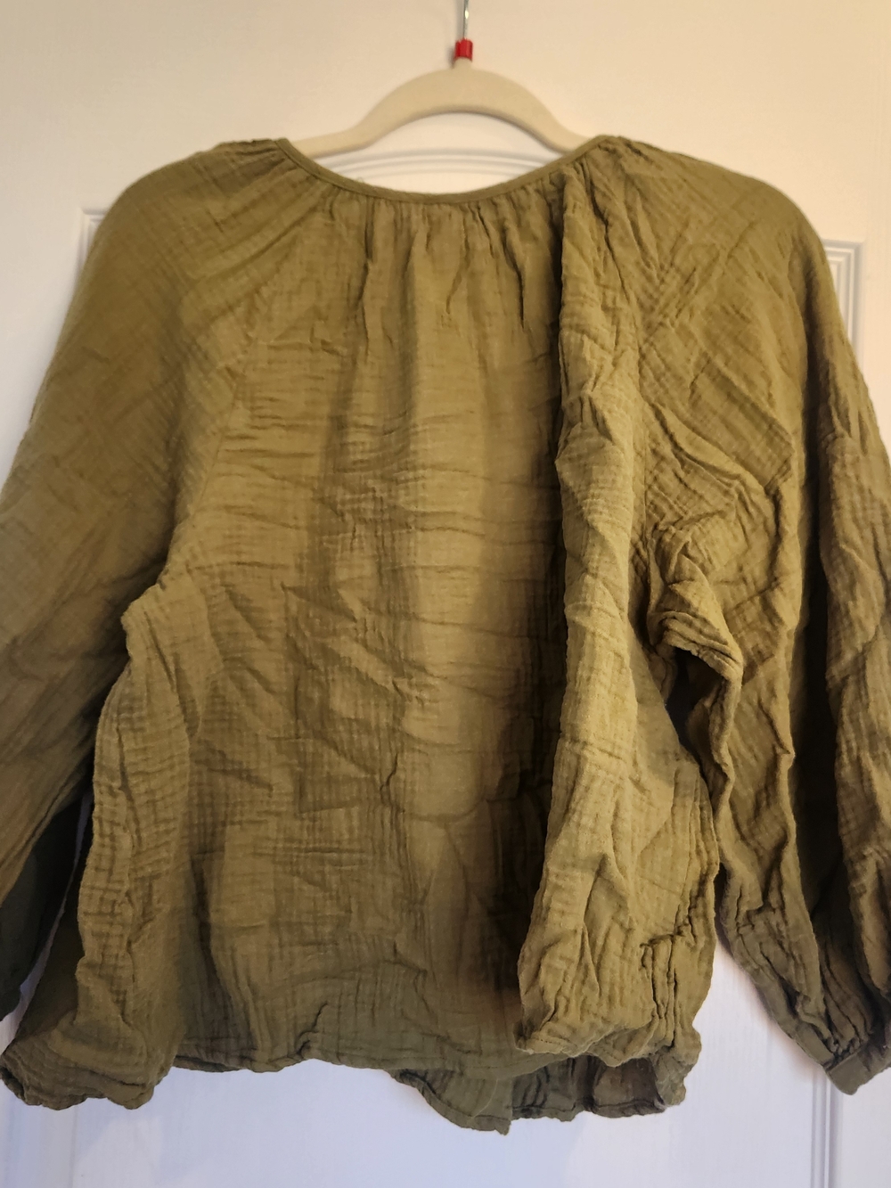 Universal Thread Womens Olive Green Boho Peasant Blouse L Euc - Picture 5 of 5